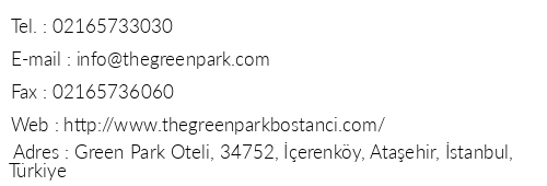 The Green Park Bostanc telefon numaralar, faks, e-mail, posta adresi ve iletiim bilgileri